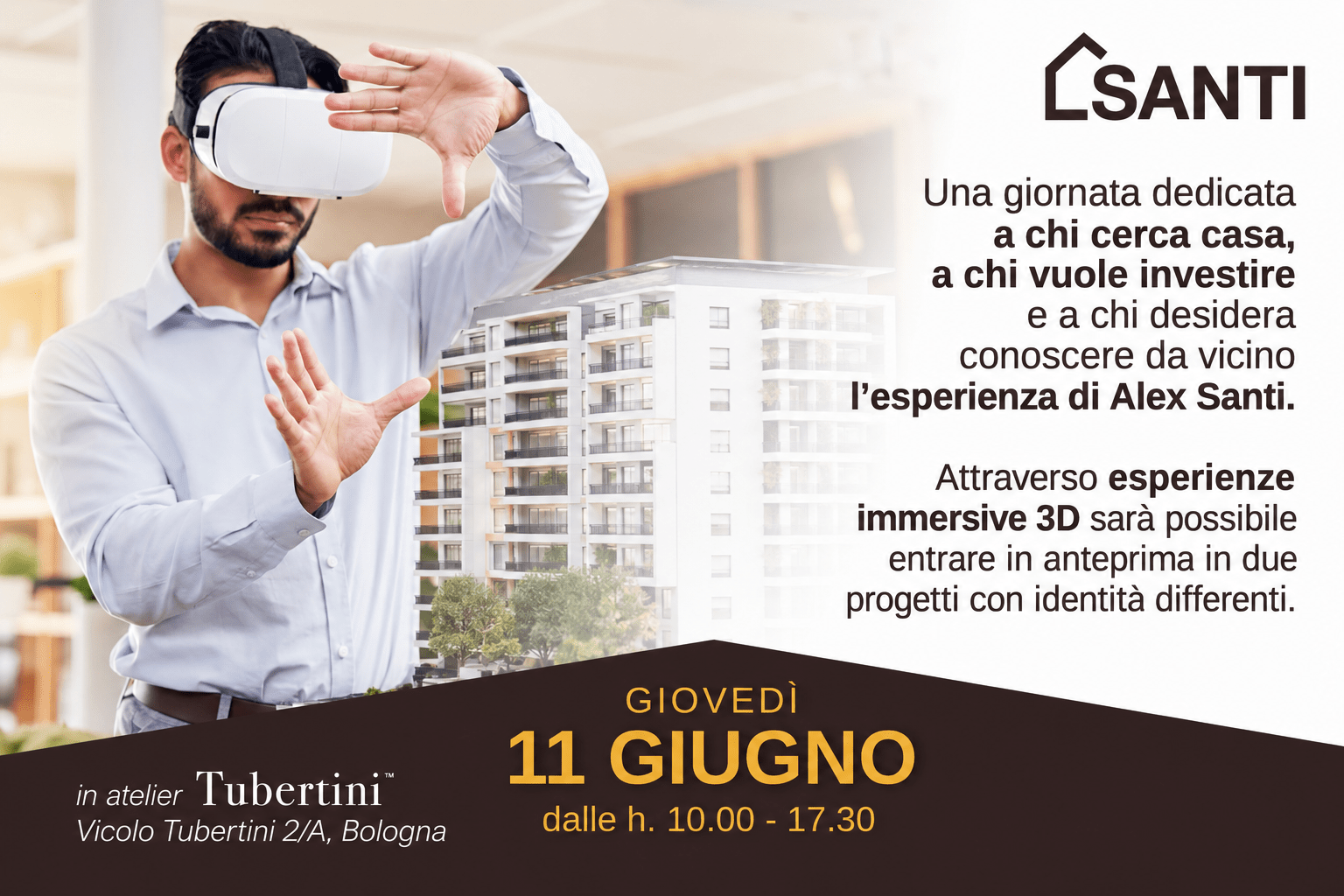 Evento Santi Immobiliare – Giovedì 11 Giugno, Atelier Tubertini, Bologna